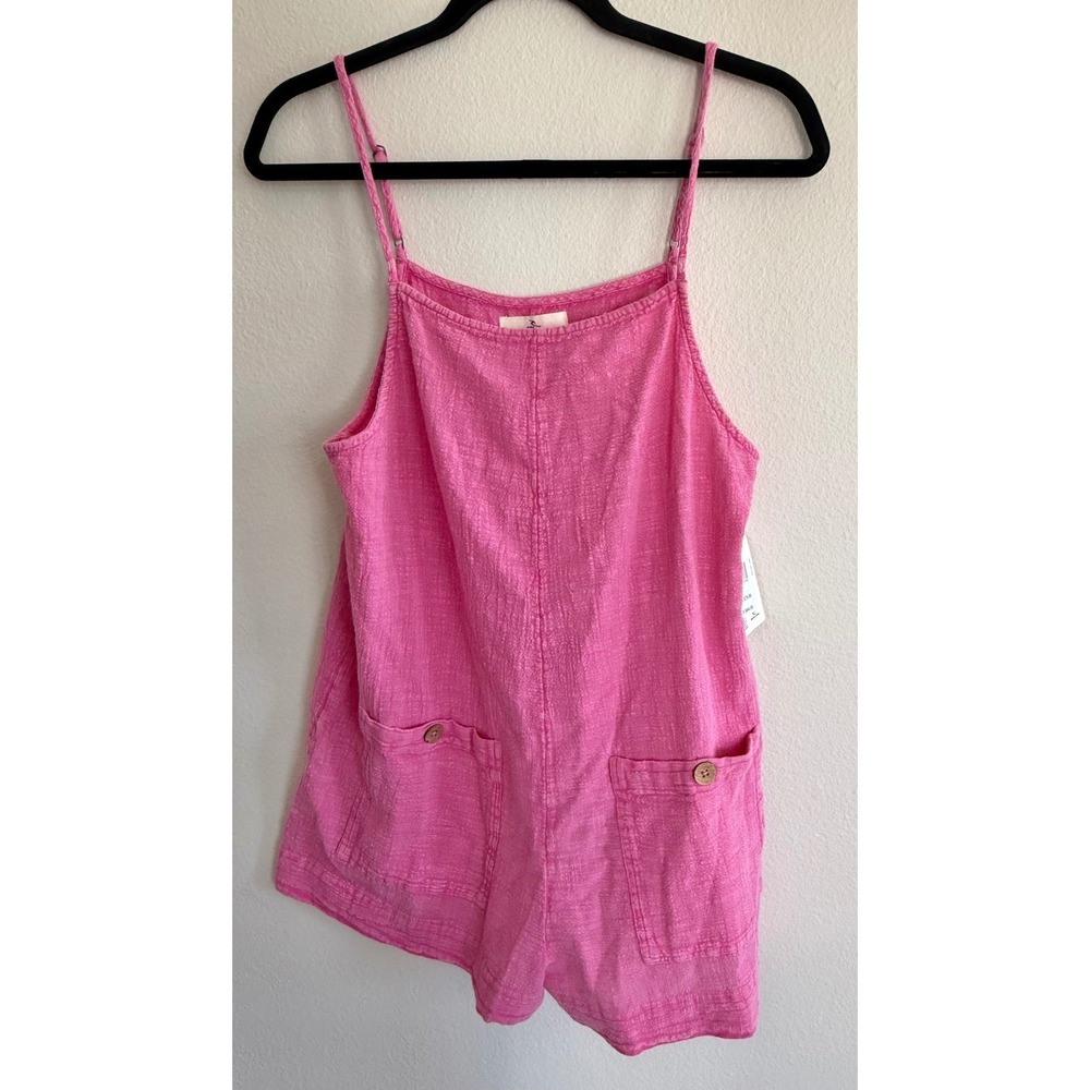 Rip Curl Classic Surf Romper hot pink Size S Pockets Beach Y2K Coverup Summer